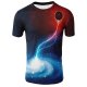 Men Daily Slim T-Shirt, Galaxy Round Neck, Short Sleeve