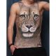 Men sports, clubs, beaches initiative, punk and gothic T-shirts, leopard V-neck, sleeveless