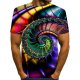 Men daily clothing chic, T-shirt, color block, 3D, graphic print round neck, short sleeves