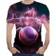 Men large size cotton T-shirt, Galaxy, 3D printing round neck