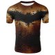 Men daily basic large size cotton T-shirt, animal print round neck, short sleeves