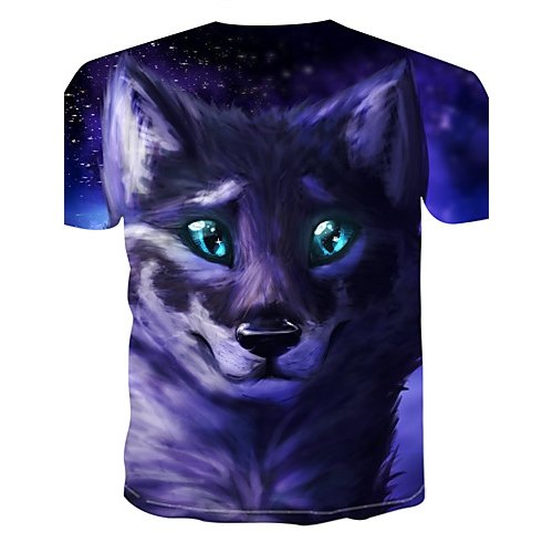 Men everyday fashion, punk & gothic T-shirt, color block, animal print round neck, short sleeves