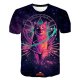 Men daily large size T-shirt, 3D, animal print round neck, short sleeves