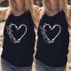 Women Heart Shaped Sexy Sleeveless Tank Crop Top Vest Top T-Shirt