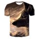 Men casual, daily basic, stylish T-shirt, 3D, animal print round neck, short sleeves