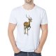 Men casual, everyday sports and leisure retro, elegant large size slim t-shirt, graphics, animal, print round neck, short sleeve