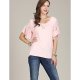 Women active T-shirt, solid color flouncing