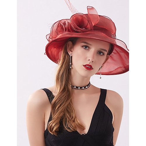 Female party cute polyester chiffon lace bonnet sun hat flower