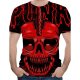 Men daily wear basics, punk gothic T-shirt, color matching, 3D, skull print round neck, short sleeves