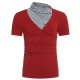 Men daily basic T-shirt, solid color V-neck