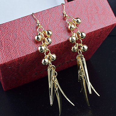 Female hollow fringed long earrings, leaf tassels, fashion titanium steel Casual