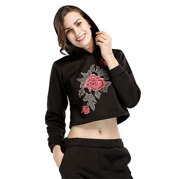 Women autumn and winter thick long-sleeved sweater embroidered short of gallows