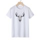 Men sports and leisure large size basic, fashion cotton T-shirt, animal print round neck, short sleeves