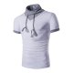 Men daily basic T-shirt, solid color V-neck