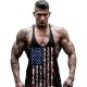 Men sports, beach active cotton vest, stripes, prints round neck, sleeveless