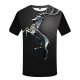 Men daily clothing basic large size T-shirt, 3D, animal print round neck, short sleeves