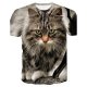 Men go out to relax, daily rock, punk and Gothic big size T-shirt, 3D, graphics, animal print round neck, short sleeves