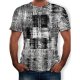 Men T-shirt, patterned print crew