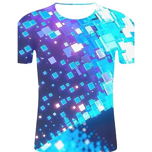 Men sports, plus cotton T-shirt, 3D, graphic print round neck