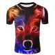 Men large size T-shirt, 3D, animal, print round neck