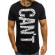 Men casual base cotton T-shirt, graphics, letter print round neck, short sleeves