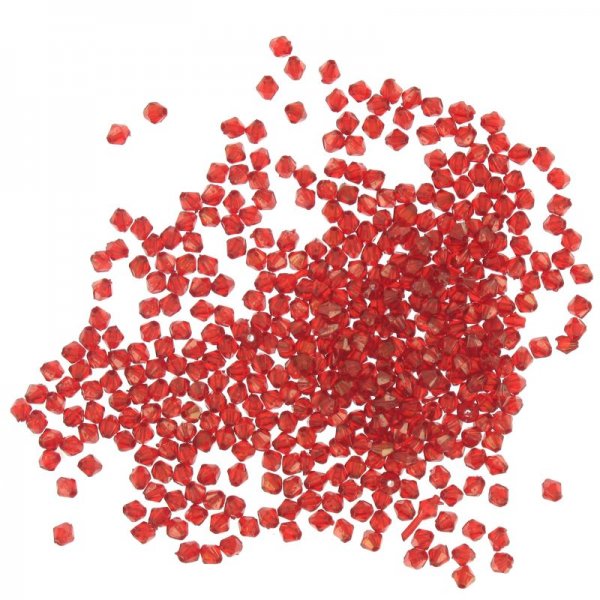 Crystal beads red double cone