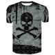 Men casual everyday wear large size T-shirt, 3D printed round neck, short sleeves