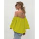 Picking up the chest and shoulders loose seven sleeve chiffon blouse, yellow