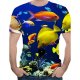 Men T-shirt, 3D, animal print round neck