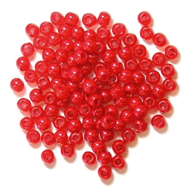 Red pearl beads 3 mm 7 g