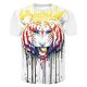 Men daily clothing basic large size T-shirt, 3D, animal print round neck, short sleeves