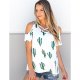 Women basic T-shirt, flowers