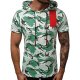 Men basic, stylish cotton slim T-shirt, camouflage, camouflage hood