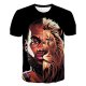 Men daily exaggerated large size T-shirt, 3D, animal print round neck, short sleeves