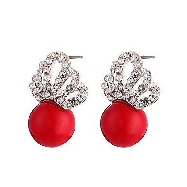 Women cubic zirconia diamond earrings pearl earring beads