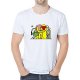 Men casual, everyday sports and leisure business, retro large size slim t-shirt, graphics, animal, printed crew neck, short slee