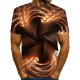 Men daily wear basics, punk gothic T-shirt, color matching, 3D, patterned print crew neck, short sleeves