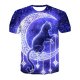 Men casual, daily sports and leisure business, retro large size slim t-shirt, animals