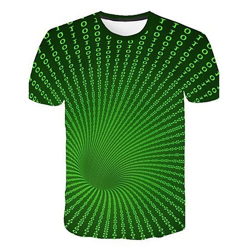 Men slim t-shirt, geometric round neck