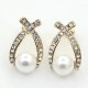 Woman crystal earrings, imitation pearls, fashion steel applicable, rhinestones, crystals