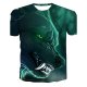 Men casual, everyday fashion, elegant large size T-shirt, geometric, 3D, animal print crew neck, short sleeves