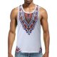 Men daily weekend cotton slim vest with printed crew neck and sleeveless