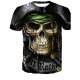 Men large size T-shirt, skull round neck