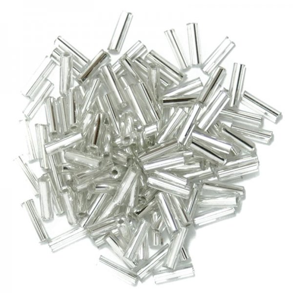 The silver bugle beads 6 mm