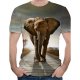 Men everyday wear holiday t-shirt, color block, 3D, animal print round neck, short sleeves