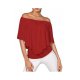 Slim women go out T-shirt, plain shoulder