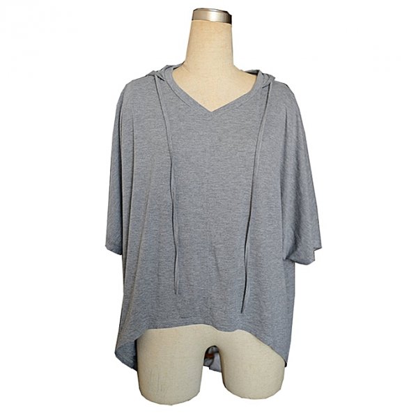 Fashion hooded sweater female loose long-sleeved clothing for everyday wear light gray jacket