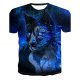 Men casual, everyday fashion, elegant large size T-shirt, geometric, 3D, animal print crew neck, short sleeves