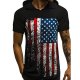 Men daily casual basic, stylish cotton slim T-shirt, graphic print hood, short sleeves