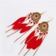 Female Earrings Tassel Vintage Ear Female Tassel Resin Feather Earrings Jewelry